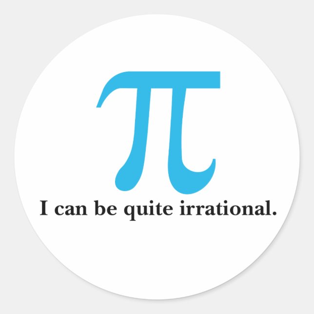 Symbole Pi, je peux être Stickers Irrationnel (Devant)