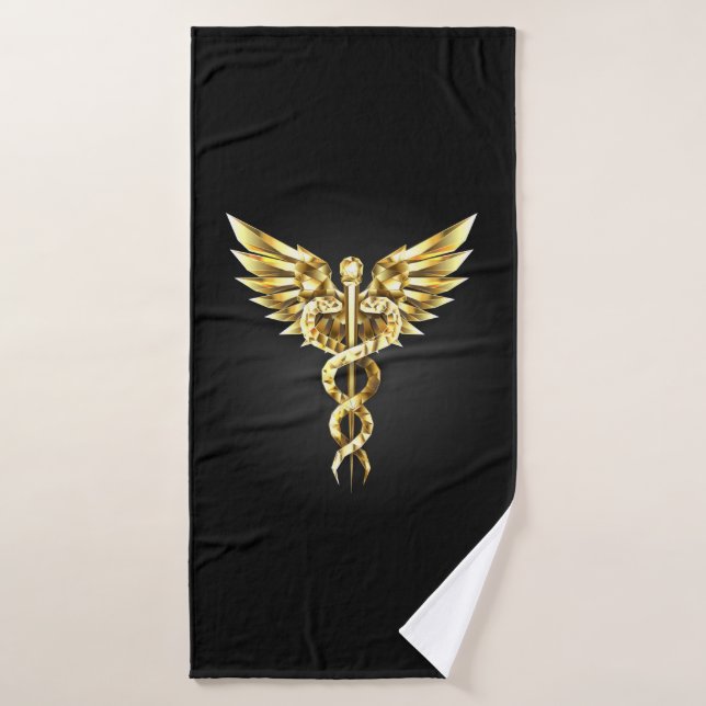 Symbole Polygonal Or Caduceus (Serviette de bain)