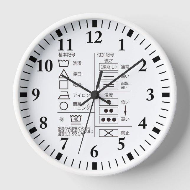 Symbole pour indication de lavage rond horloge (Recto)