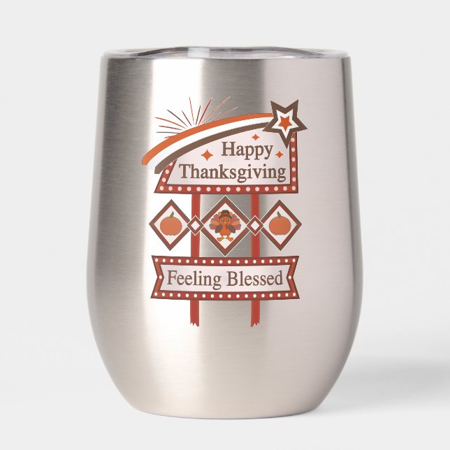 Symbole rétro du bon thanksgiving béni (Arrière)
