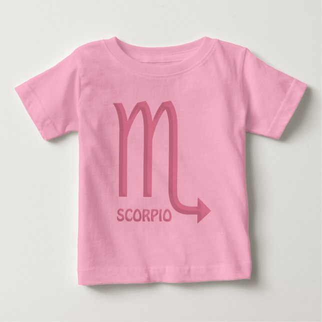 Symbole Scorpio Zodiac bébé fille T-shirt rose (Devant)