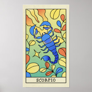 SYMBOLE Scorpio Zodiac Poster vintage d'art Abstra
