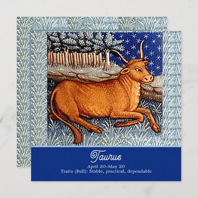 Symbole Taurus Zodiac Bull fête d'anniversaire (Devant / Derrière)