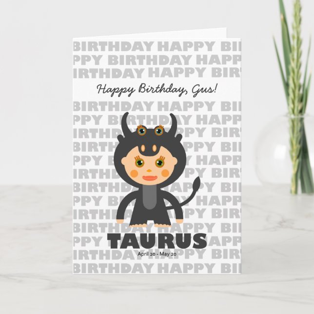 Symbole Taurus Zodiac Carte d'anniversaire (Devant)