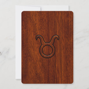 Symbole Taurus Zodiac en Mahogany Style imprimé