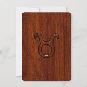 Symbole Taurus Zodiac en Mahogany Style imprimé
