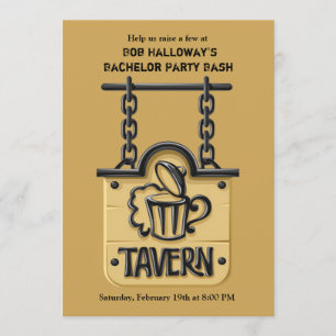Symbole Tavern Bachelor Party Invitation