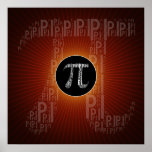 Symbole texte tapé Pi | Poster du Math Geek<br><div class="desc">Design unique avec symbole texte typé Pi. Arrière - plan rouge foncé brillant. Idéal pour les étudiants,  les mathématiciens,  les professeurs de mathématiques/sciences,  les professeurs,  les chercheurs ou pour tous les types de scientifiques là-bas pour fêter la Journée de la Pi !</div>