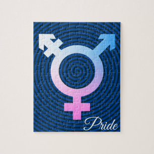 Symbole Trans* rose/bleu/blanc Puzzle