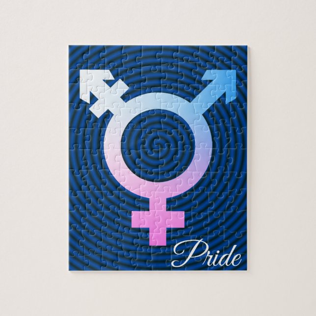 Symbole Trans* rose/bleu/blanc Puzzle (Vertical)