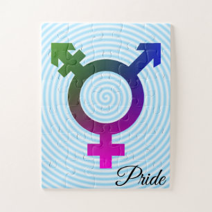 Symbole Trans* rose/bleu/vert Puzzle