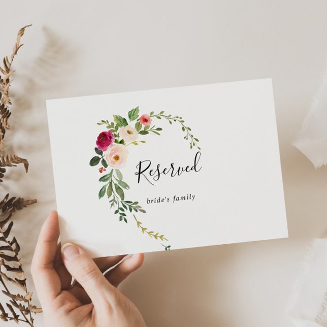 Symbole vert rose bleu floral Mariage réservé (Créateur téléchargé)