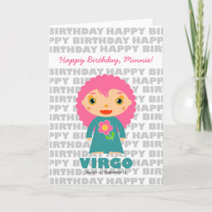 Symbole Virgo Zodiac Carte d'anniversaire
