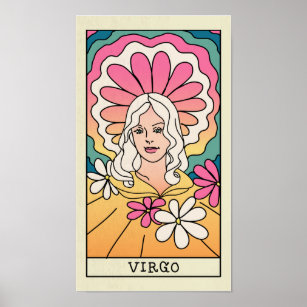 Symbole Virgo Zodiac Poster vintage d'art Abstrait