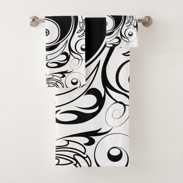 Symbole Yin et Yang Style tatouage noir et blanc (En situation)