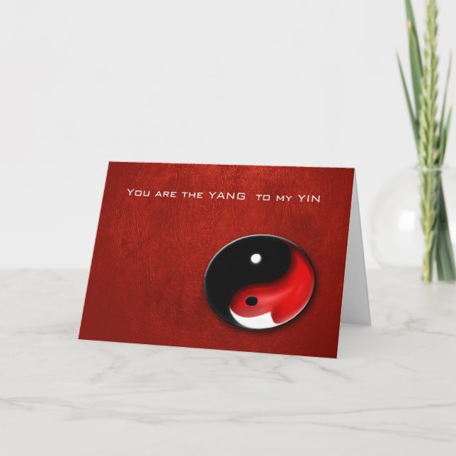 Symbole Yin Yang avec la carte valentine rouge ent (Devant)