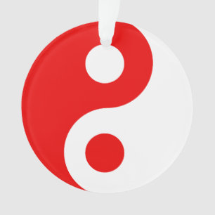 Symbole Yin Yang rouge et blanc