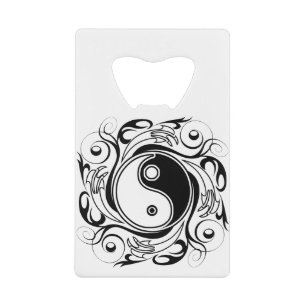 Symbole Yin & Yang style de tatouage noir et blanc