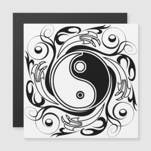 Symbole Yin & Yang Tatouage Noir et Blanc