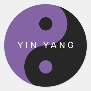 Symbole Yin Yang violet autocollants personnalisés