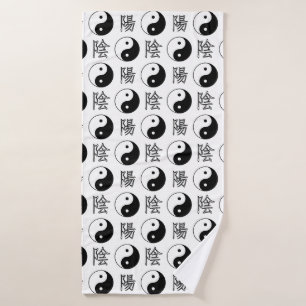 SYMBOLE YINyang Blanc Motif chinois