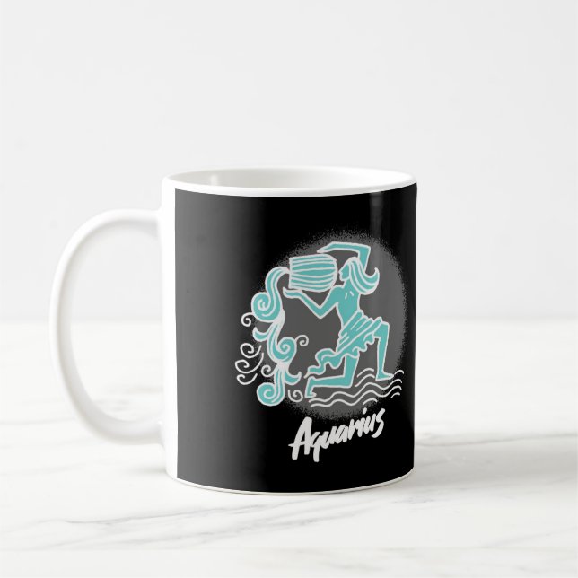 Symbole Zodiac Aquarius Café Mug (Gauche)