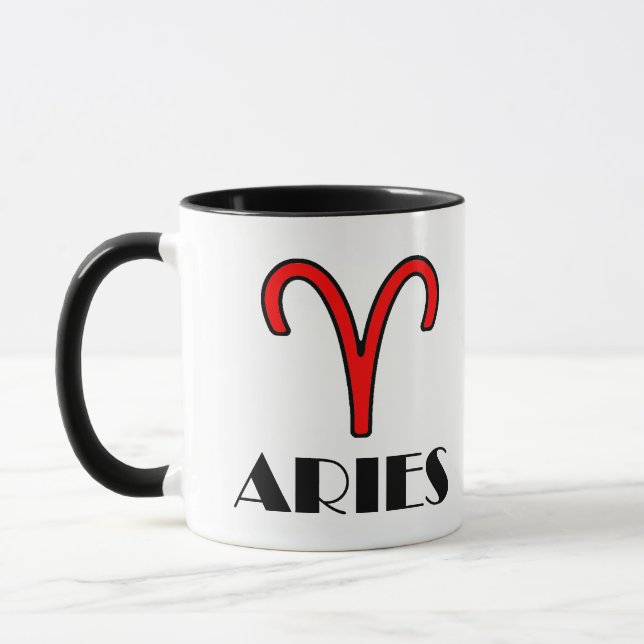 Symbole Zodiac Aries 11 oz. com Designer Mug en ro (Gauche)