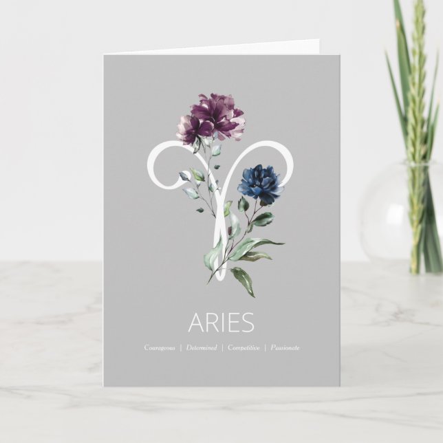 Symbole Zodiac Aries Carte d'anniversaire (Devant)