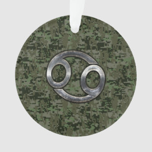 Symbole Zodiac du cancer de l'argent sur Camo num