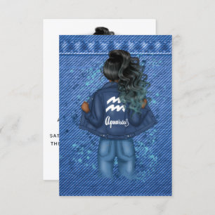 Symbole Zodiaque Aquarius Invitation de fête d'ann