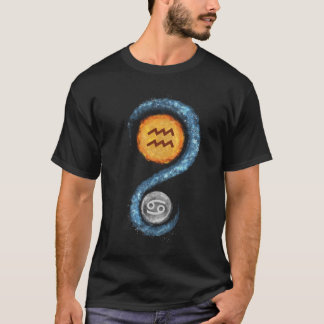 Symbole Zodiaque Aquarius Sun Cancer Moon T-shirt