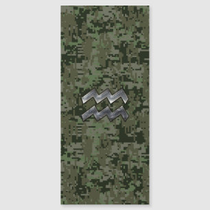 Symbole Zodiaque Aquarius sur le camouflage numéri