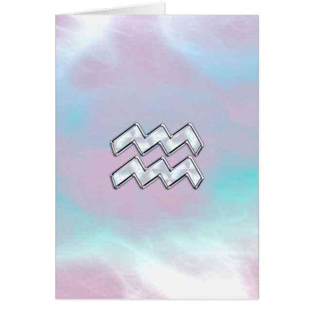 Symbole Zodiaque Aquarius sur Mère de Pearl Nacre (Devant)