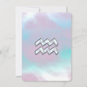 Symbole Zodiaque Aquarius sur Mère de Pearl Nacre