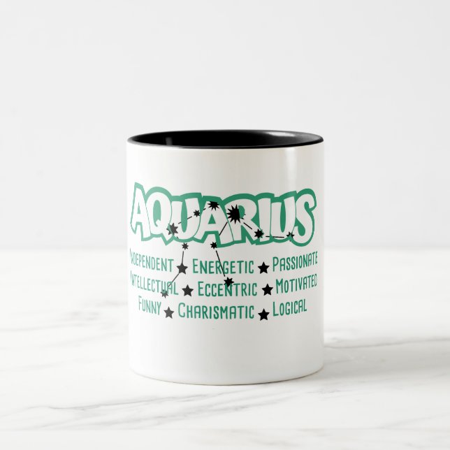 Symbole Zodiaque Aquarius Traits Mug (Centre)
