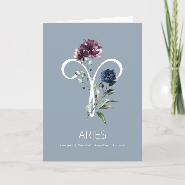 Symbole Zodiaque Aries Carte d'anniversaire (Devant)