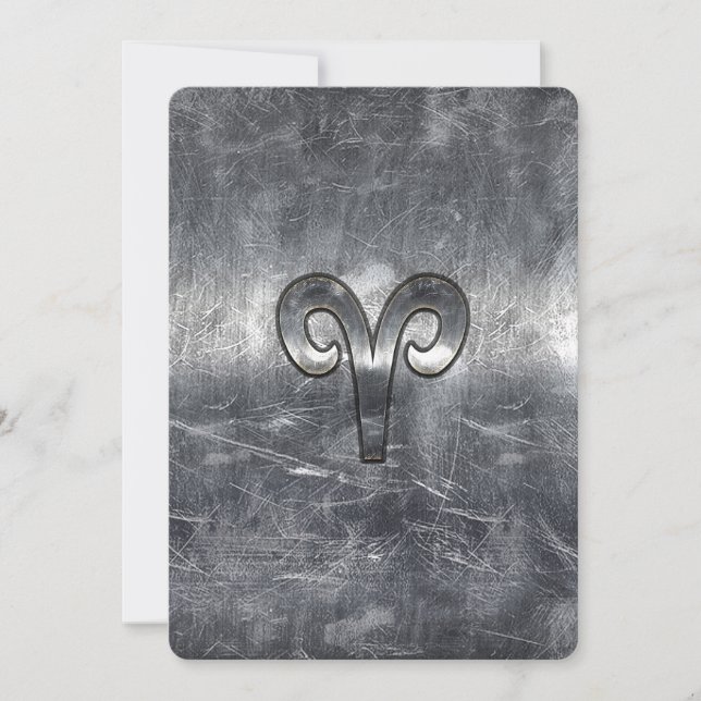 Symbole Zodiaque Aries en style Argent (Devant)