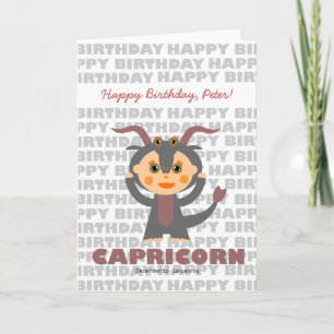 Symbole Zodiaque Capricorne Carte d'anniversaire