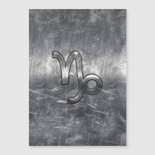 Symbole Zodiaque Capricorne d'argent Style acier