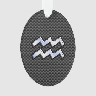 Symbole Zodiaque d'argent Aquarius Style fibre de 
