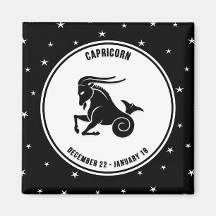 Symbole zodiaque de Capricorne, aimant noir et bla