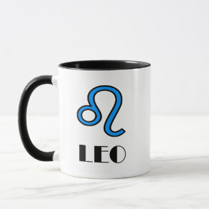 Symbole Zodiaque de Leo Mug en bleu