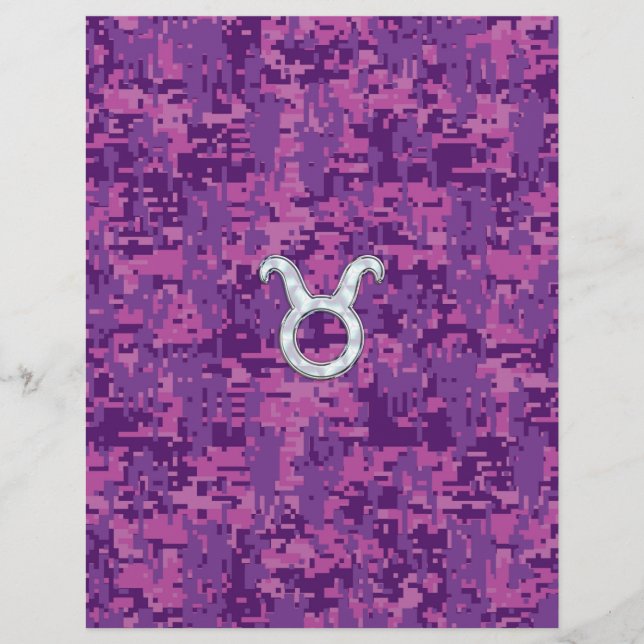 Symbole Zodiaque de Pearl Taurus sur Camo numériqu (Devant)