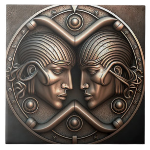 SYMBOLE Zodiaque Gemini Horoscope Carreaux céramiq