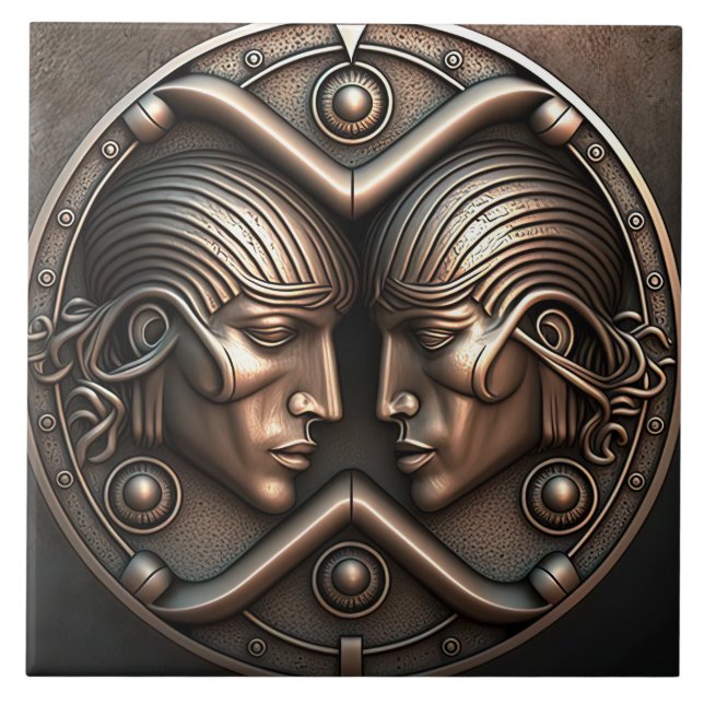 SYMBOLE Zodiaque Gemini Horoscope Carreaux céramiq (Devant)