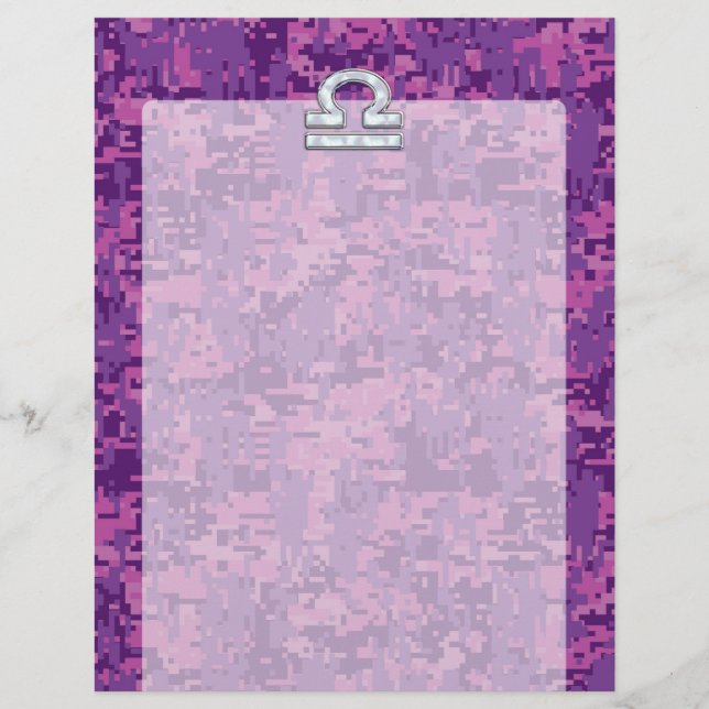 SYMBOLE Zodiaque Libra Camo numérique rose Fuchsia (Devant)