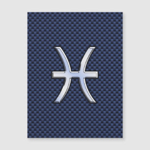 Symbole zodiaque Poissons Marine Blue Carbon Fiber