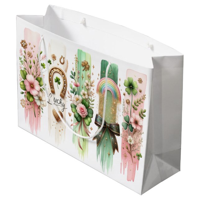 Symboles chanceux, sac cadeau de la Saint Patrick (Dos Angle)