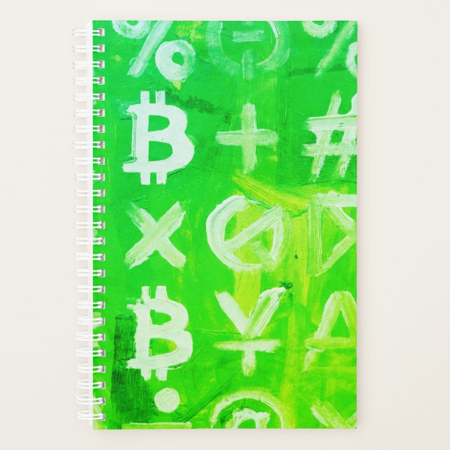 Symboles de Bitcoin (Bénéfice Lumineux Vert - 2) (Devant)