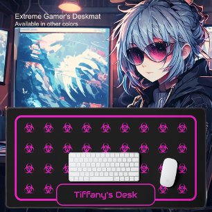 Symboles de danger biologique - Rose chaud sur un